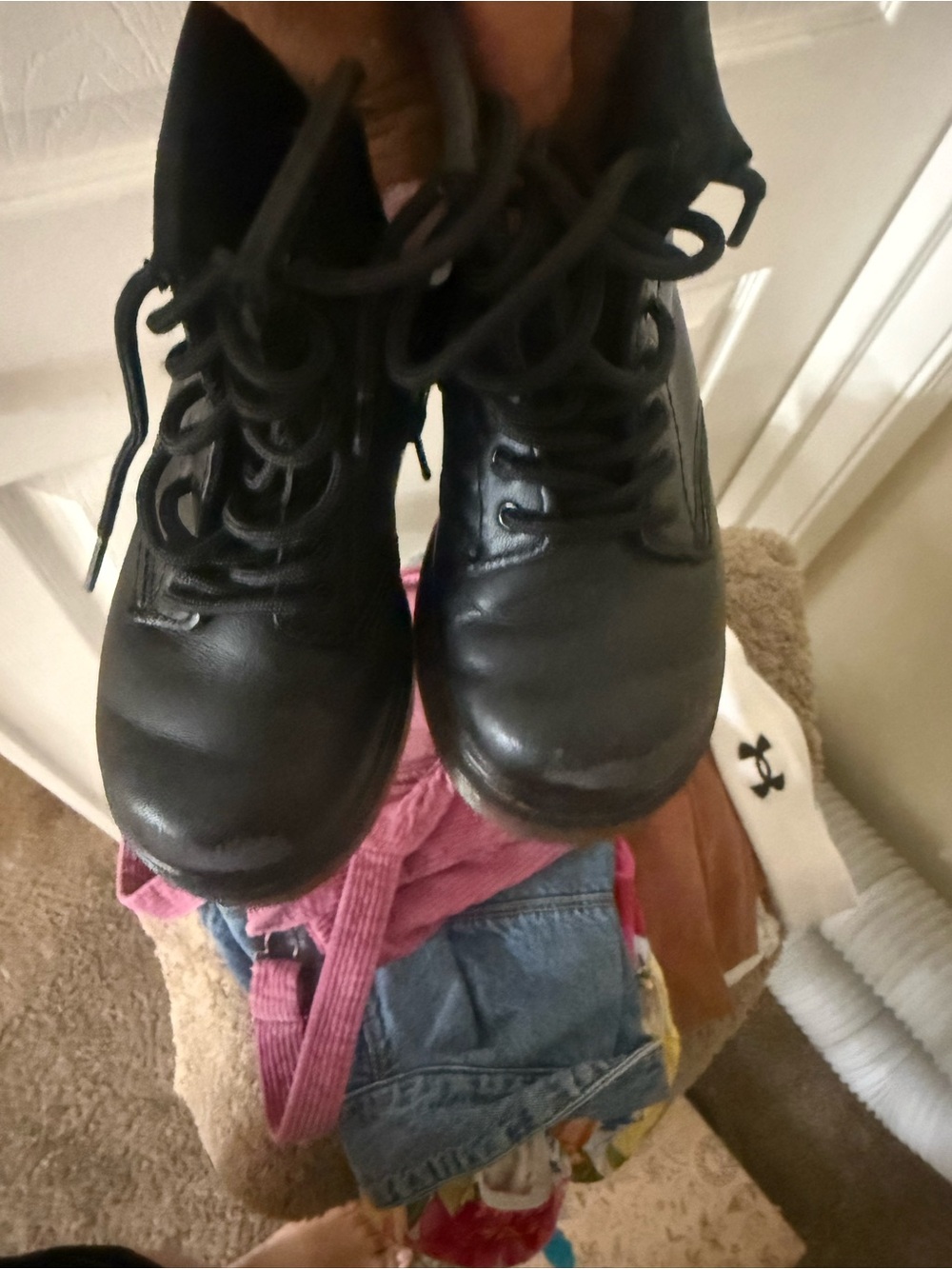 Dr. Martens Kids Black Lace-Up Ankle Boots unisex